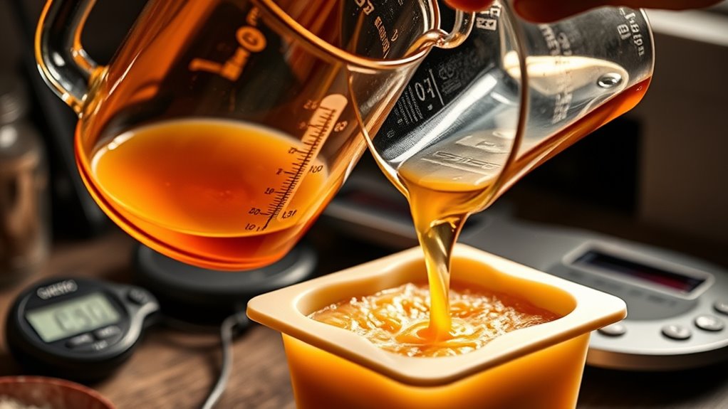 optimal wax pouring temperature