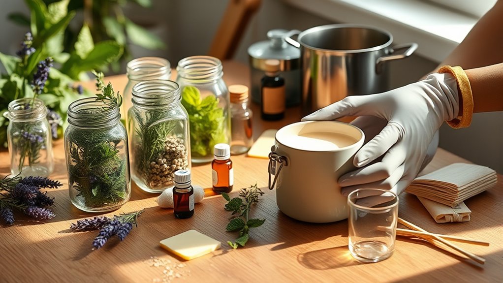 organized safe candle workspace