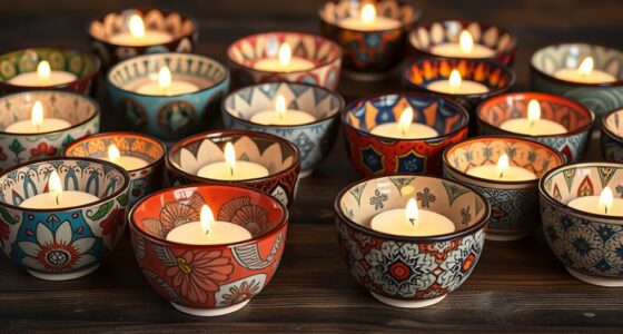 patterned ceramic candle bowls