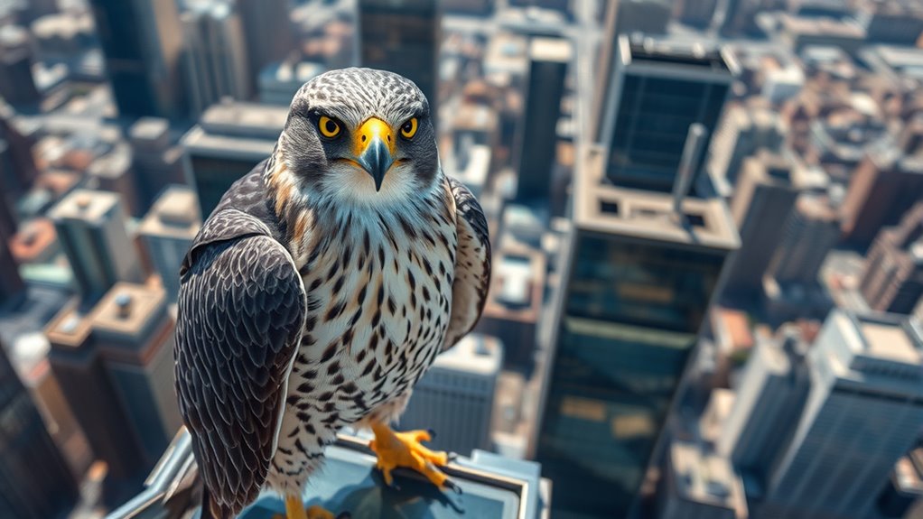 peregrine falcon urban rise