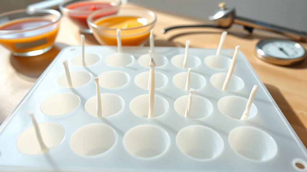 prepare mold and wicks