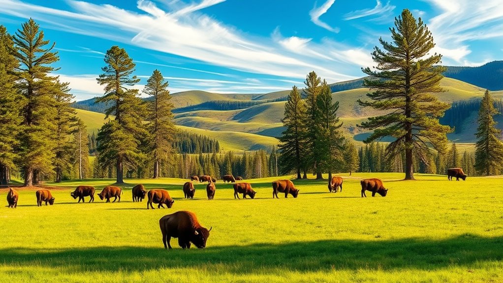 protected bison habitats and conservation