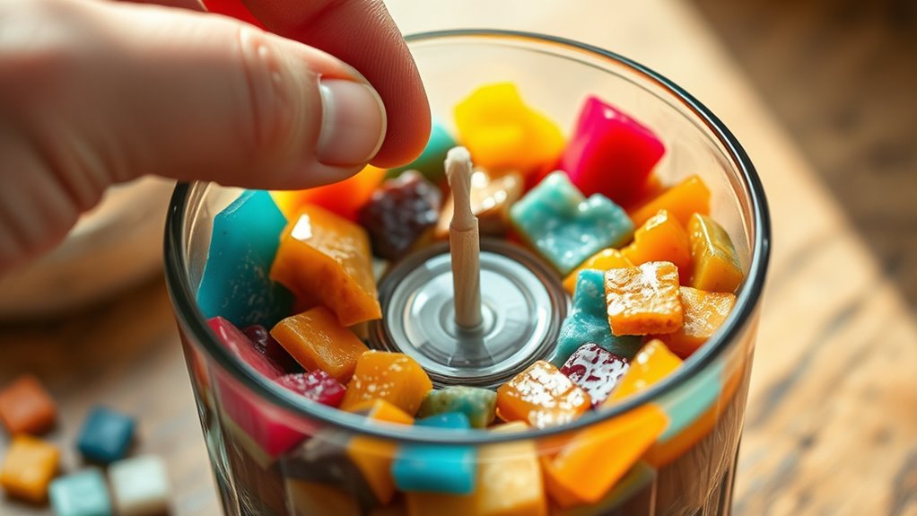 secure and center the wick