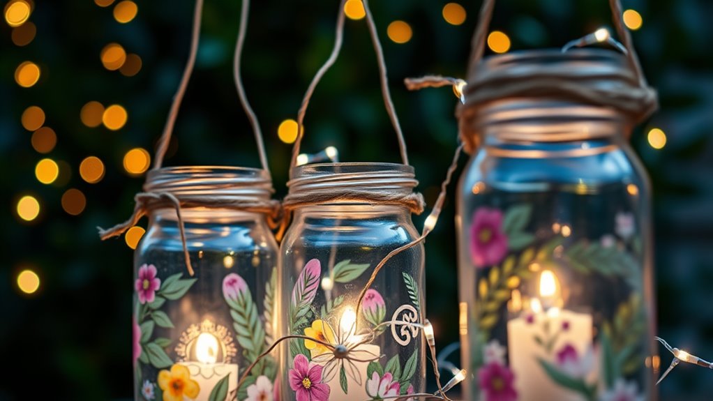upcycled candle jar lanterns