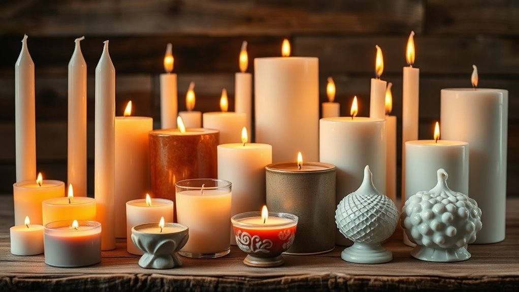 variety of candle styles