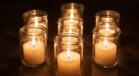 candles in glass jars