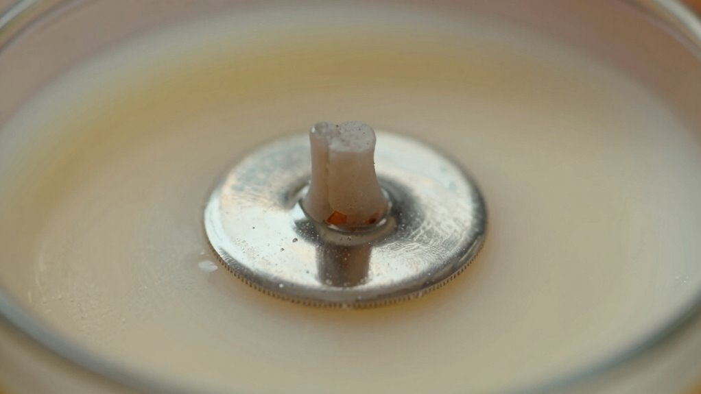 centered wick for safe burning