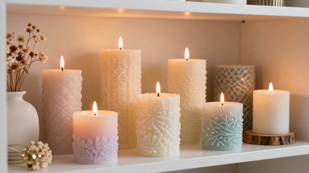 create decorative shelf candles