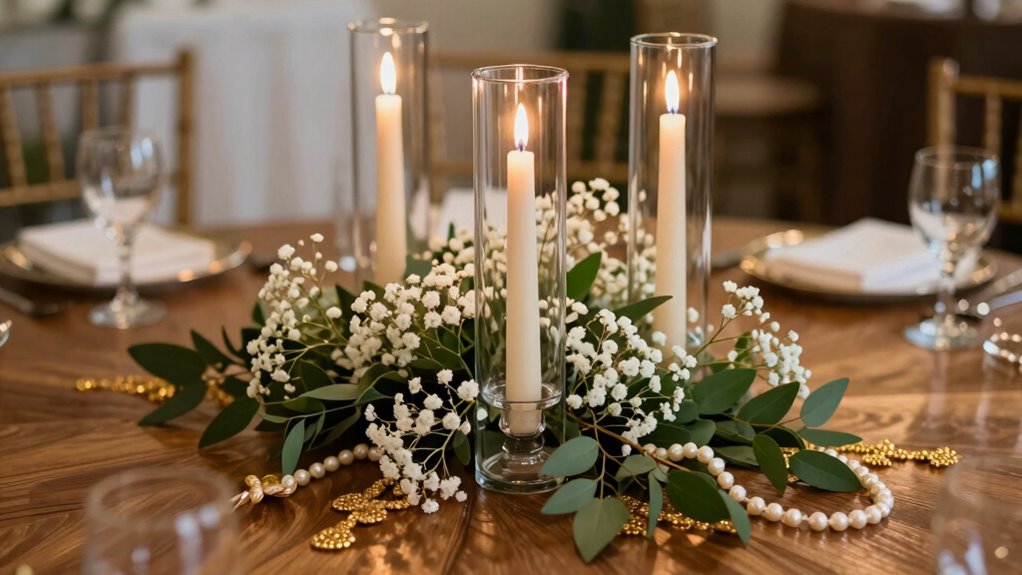 elegant floral candle centerpieces