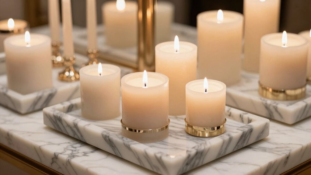 elegant marble candle displays