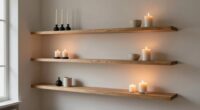 floating shelves display candles