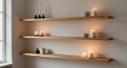 floating shelves display candles