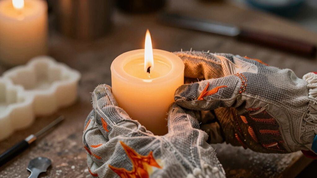 heat resistant candle making gloves