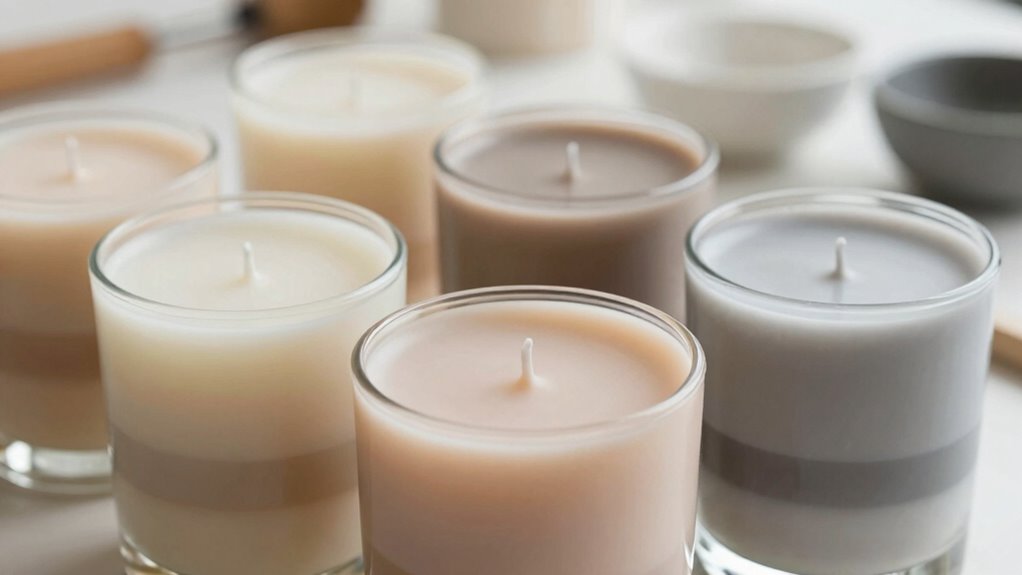layered neutral tone candle crafting