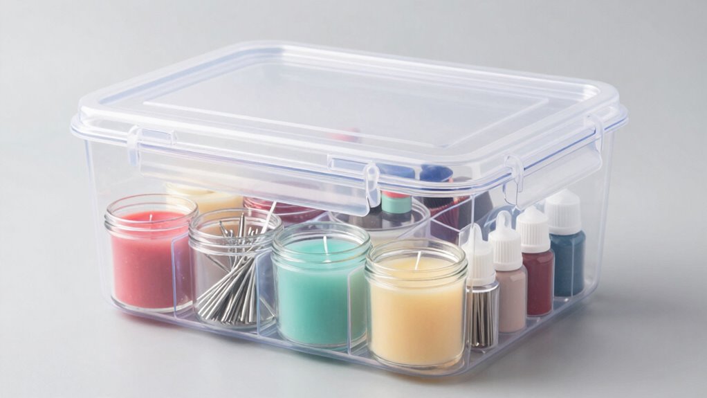 organized candle supply storage