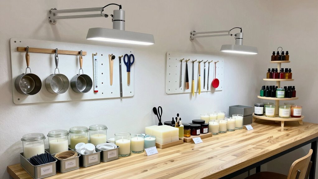 organized efficient candle workspace