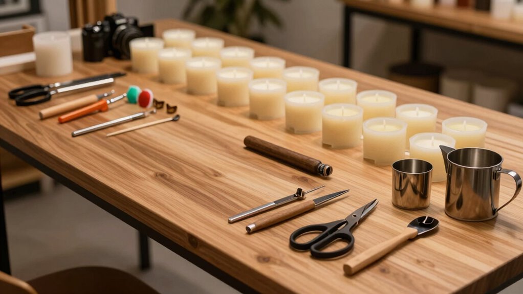 organized ergonomic candle workspace