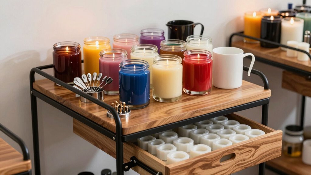 organized safe candle workspace