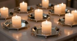 reflective candle tray decor