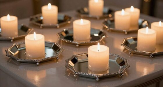reflective candle tray decor