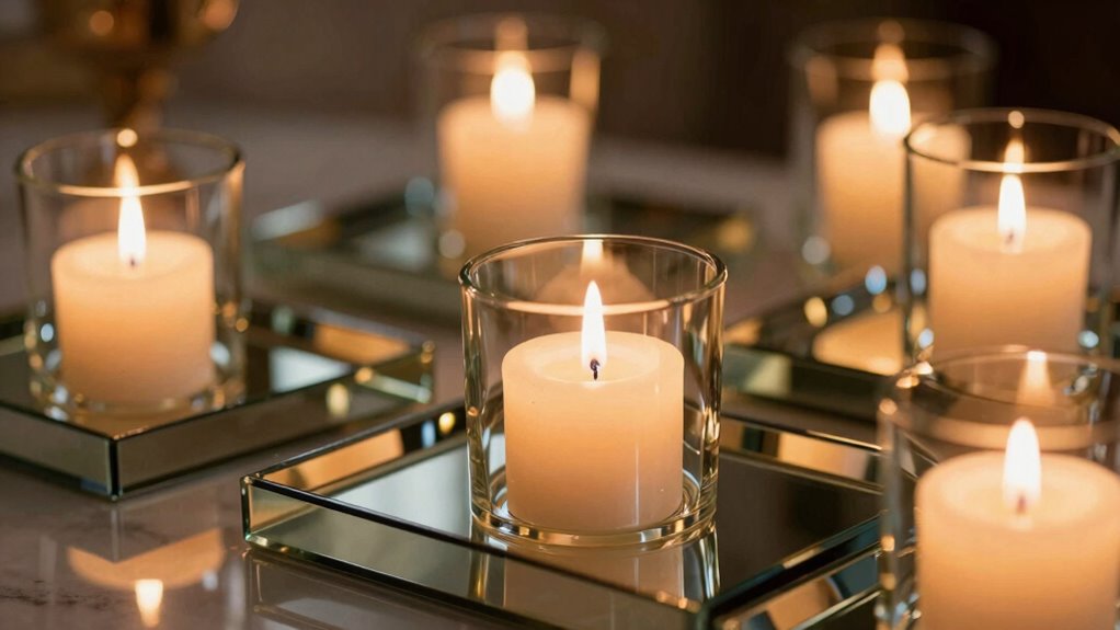 reflective candle tray elegance