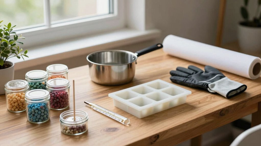 safe candle making workspace setup