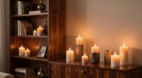 showcase candles on furniture