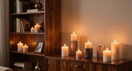 showcase candles on furniture