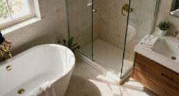 A Clever Layout Turned This Awkward-shaped Room Into A Luxe Hotel-style Bathroom