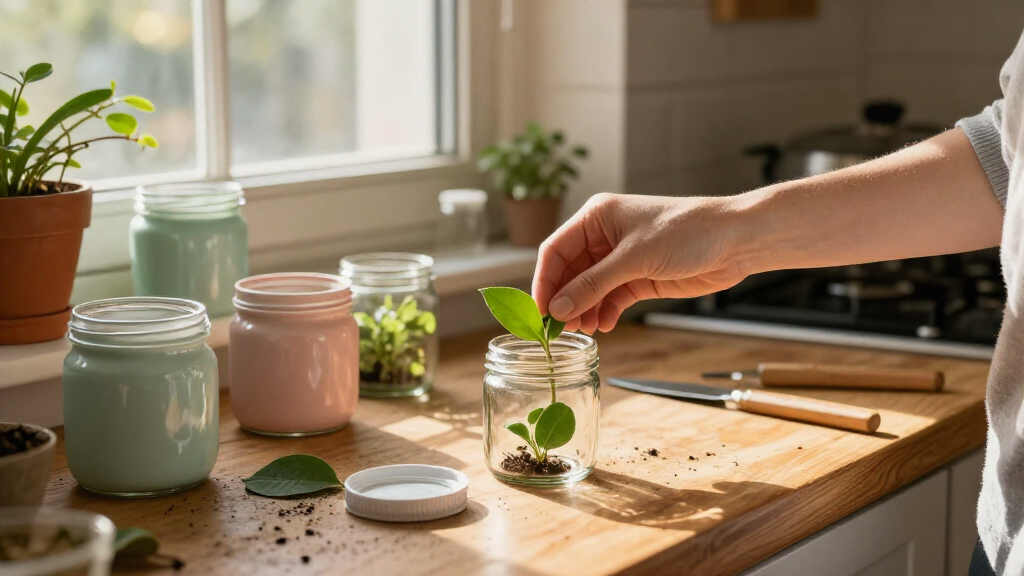 Upcycle Empty Face Cream Jars Into Cute Holders For Propagating Cuttings