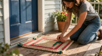 Woman Turns A Rug Into That Cutest Front Door Decor That Isn't A Wreath